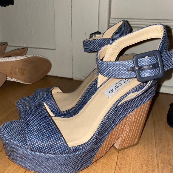 Denim Jimmy Choo Wedges - Picture 3 of 9